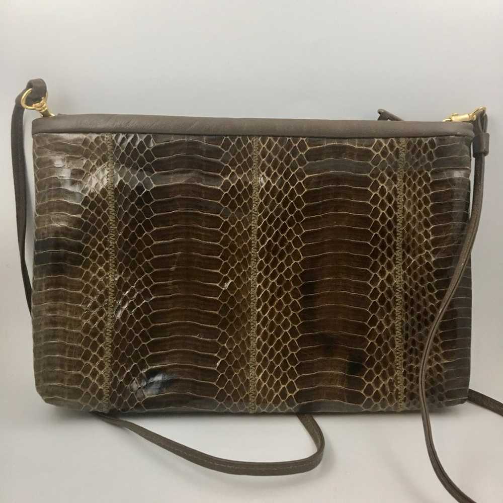 Vintage 1980's Chance Encounters Brown Snakeskin … - image 2