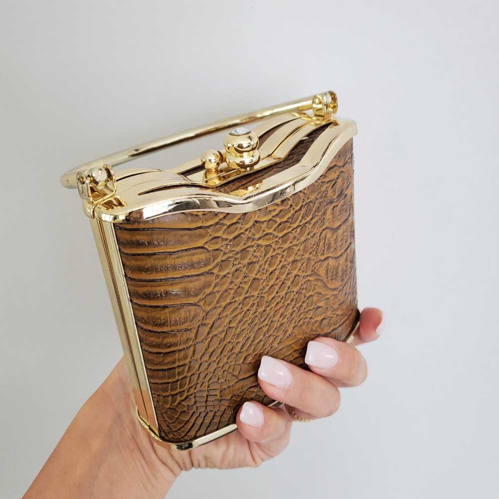 Bijoux Terner Brown & Gold Mini Handbag - image 1