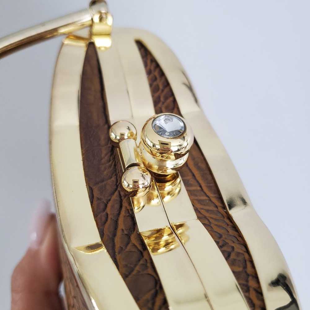 Bijoux Terner Brown & Gold Mini Handbag - image 3