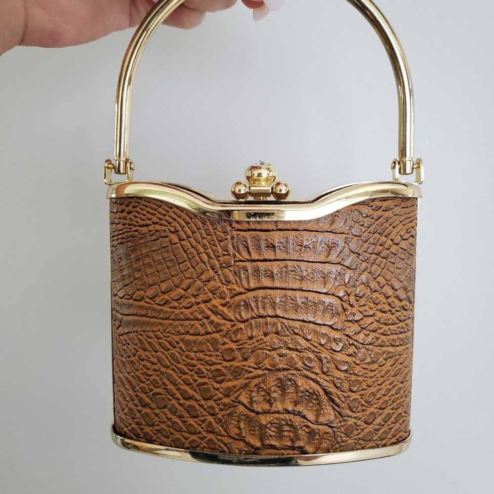 Bijoux Terner Brown & Gold Mini Handbag - image 4