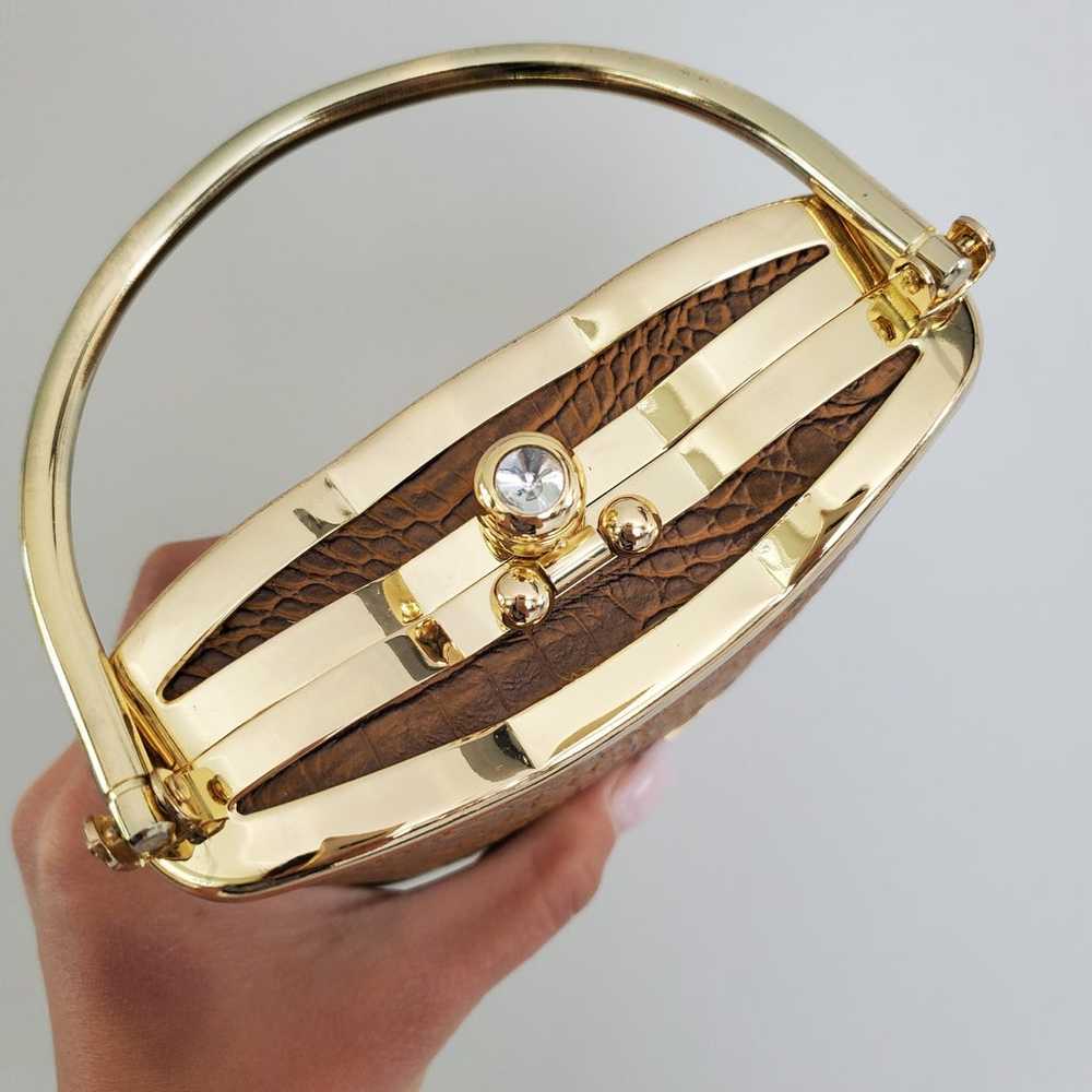 Bijoux Terner Brown & Gold Mini Handbag - image 5