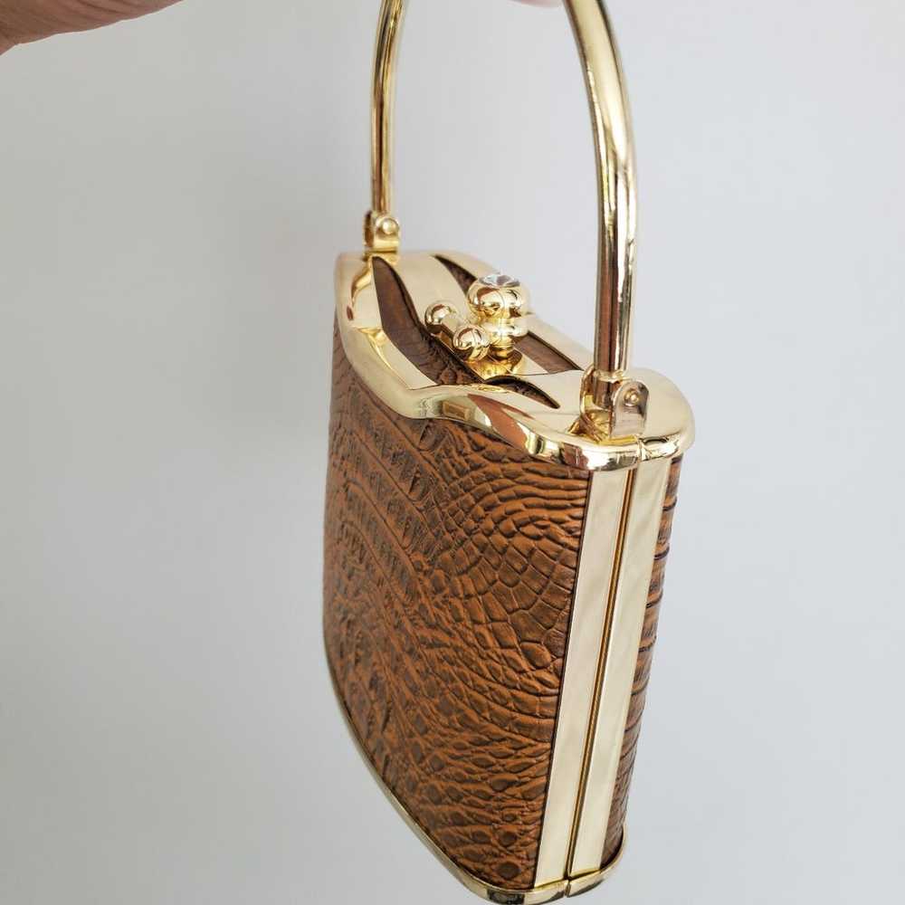 Bijoux Terner Brown & Gold Mini Handbag - image 6