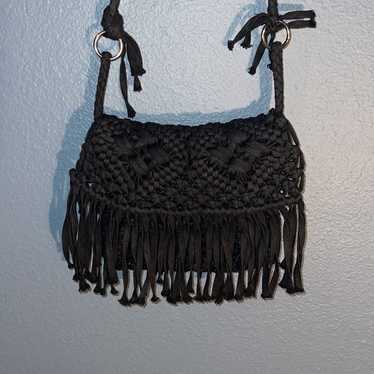 Black Woven Crossbody