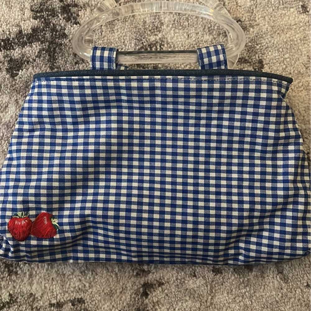Vintage reversible cherry/strawberry denim handbag - image 3
