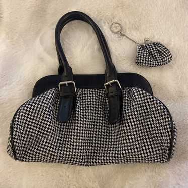 Vintage Plaid Handbag With Mini Coin Purse Key Ch… - image 1