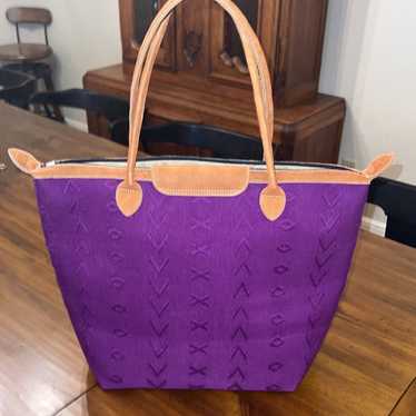 Fresco Fabrics Royal Purple Canvas Tote Bag with … - image 1