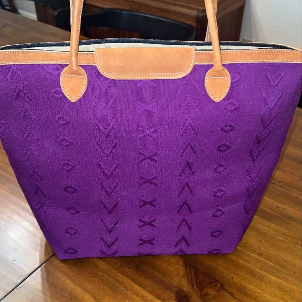 Fresco Fabrics Royal Purple Canvas Tote Bag with … - image 2