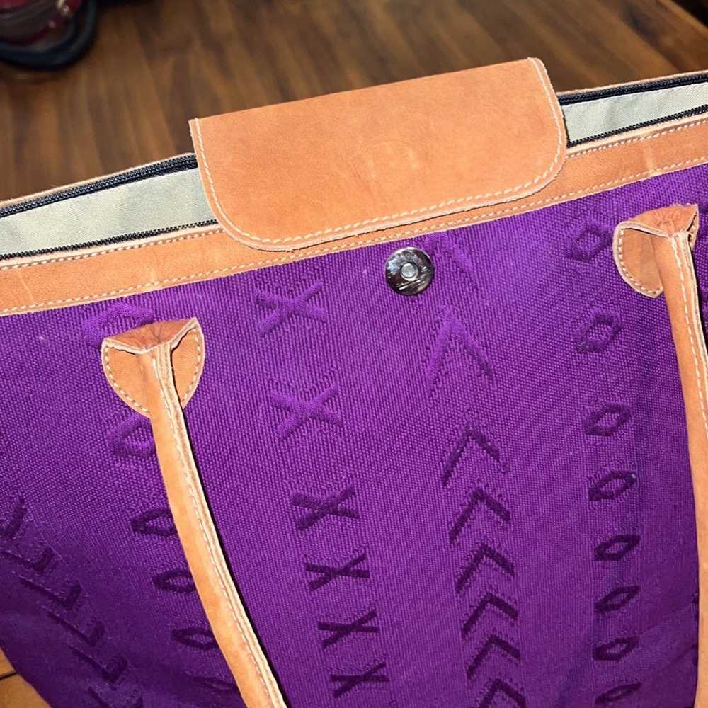 Fresco Fabrics Royal Purple Canvas Tote Bag with … - image 3