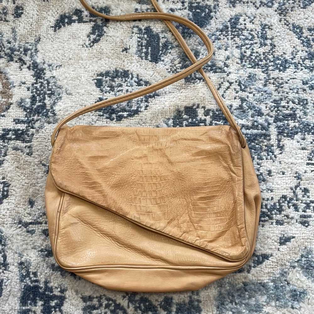 Vintage Tan Deerskin Leather Shoulderbag - image 1