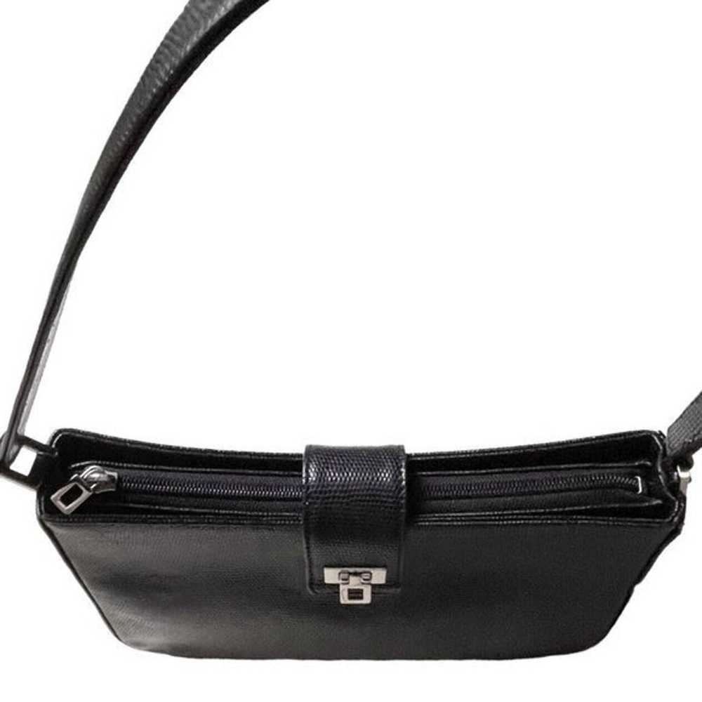 Ann Taylor Pebbled Black Genuine Leather Shoulder… - image 8