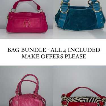 VINTAGE Y2K BAG BUNDLE - 4 HANDBAGS - BLUE / PINK 