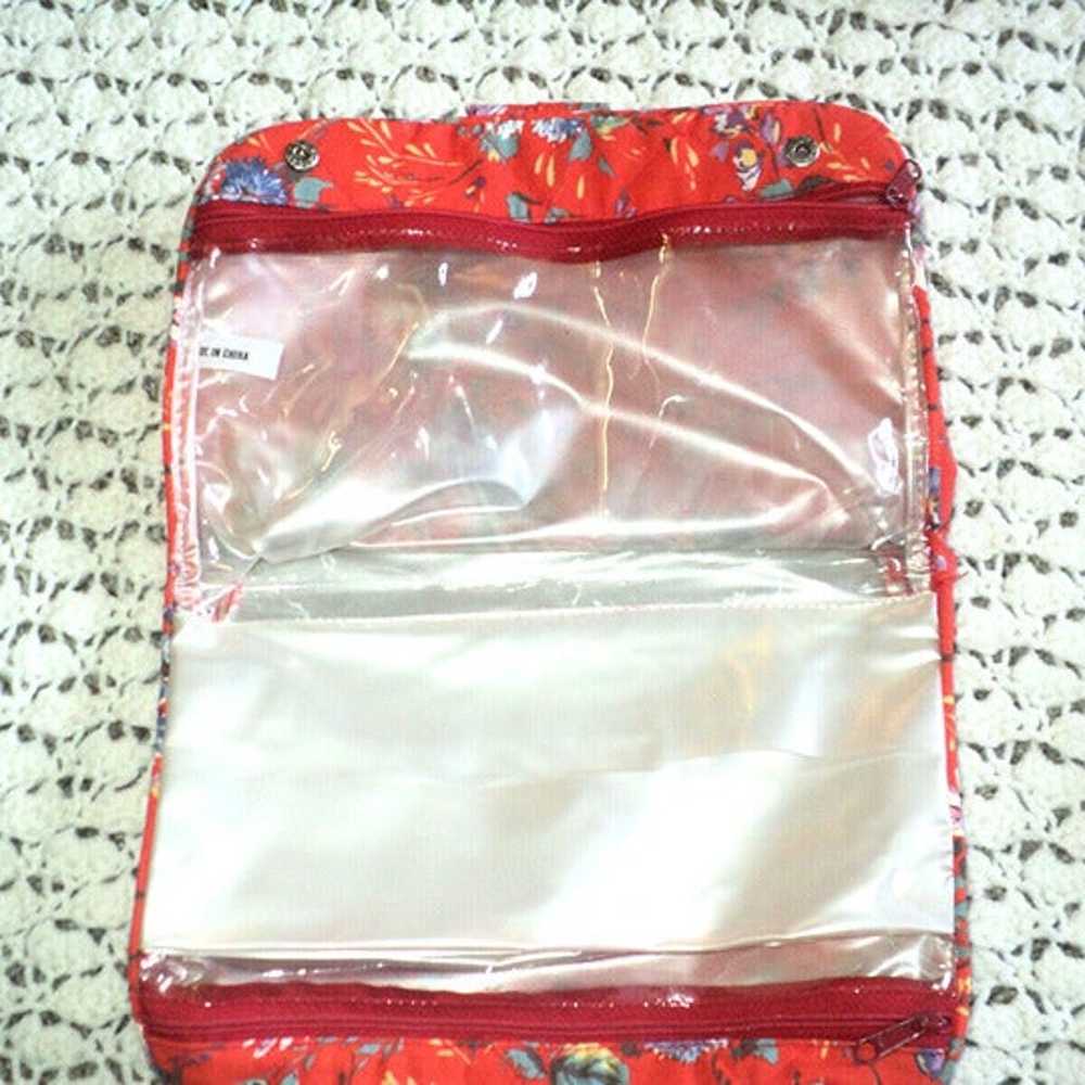 Travel Bag Set Red & Blue Floral 6 Pieces Plastic… - image 5