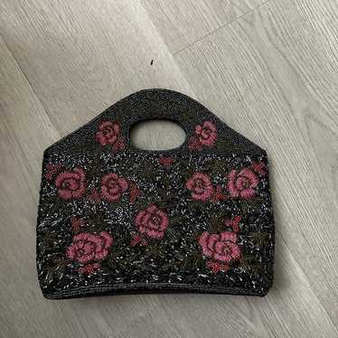 Vintage floral beaded formal handbag