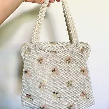 1950-1960s fully beaded bag sweet mid century fas… - image 1