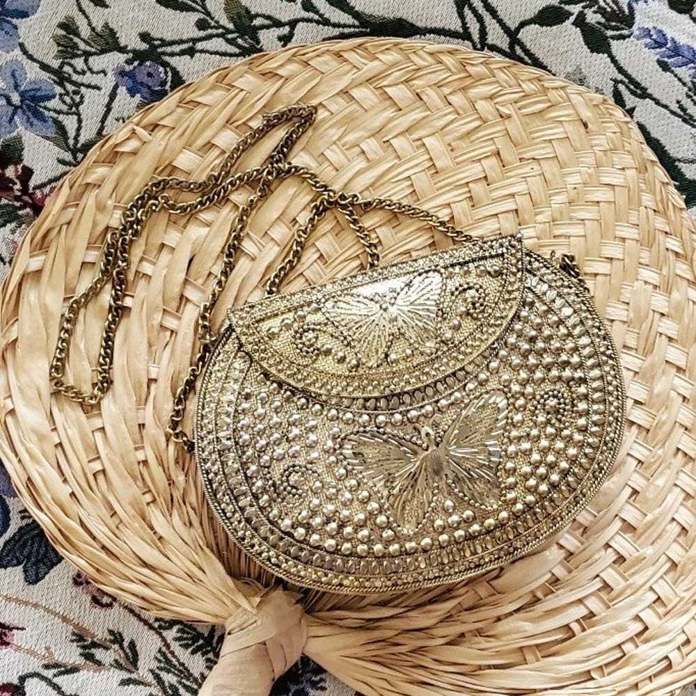 Vintage style boho metal butterfly purse - image 1