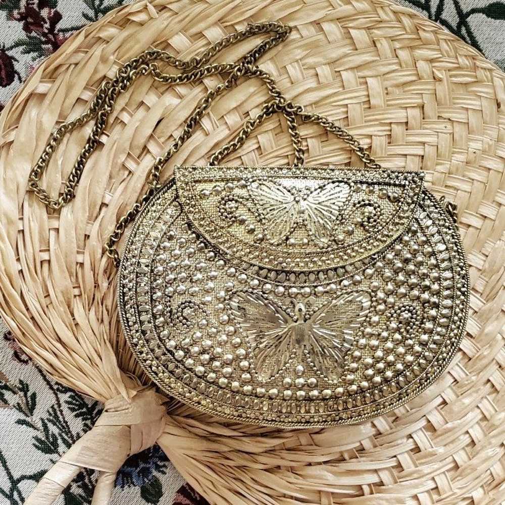 Vintage style boho metal butterfly purse - image 2