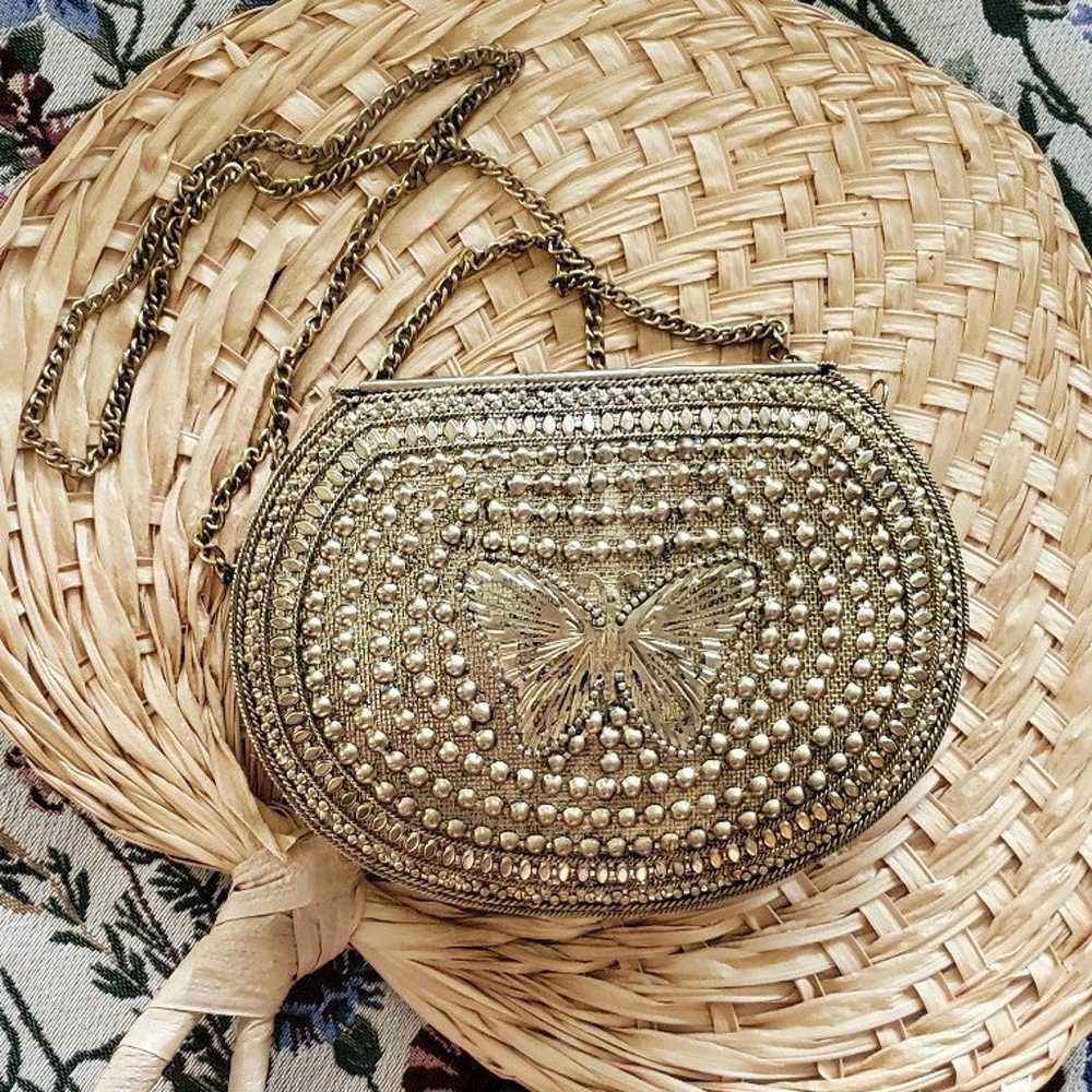 Vintage style boho metal butterfly purse - image 3