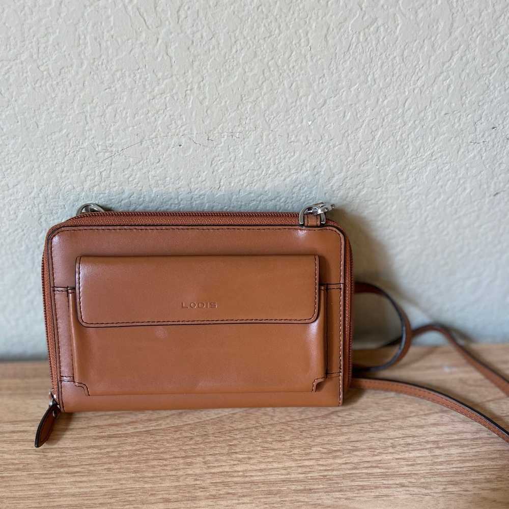 Vintage Lodis women smooth leather brown wallet c… - image 2