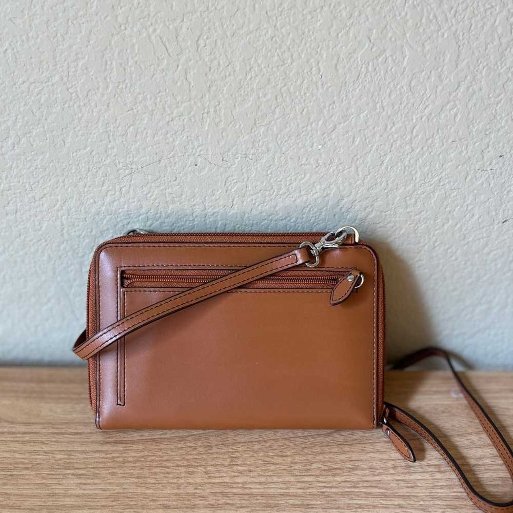 Vintage Lodis women smooth leather brown wallet c… - image 3