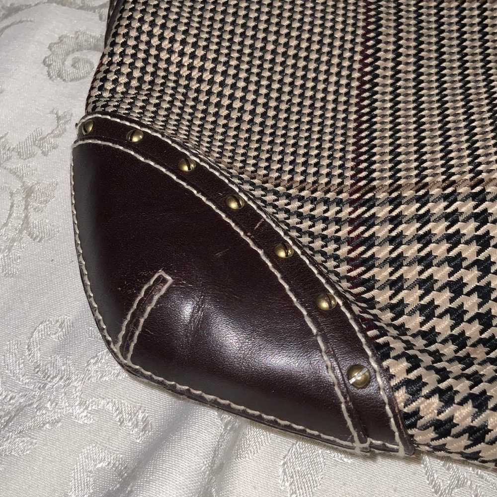 Lauren Ralph Lauren Brown Houndstooth Leather & F… - image 5