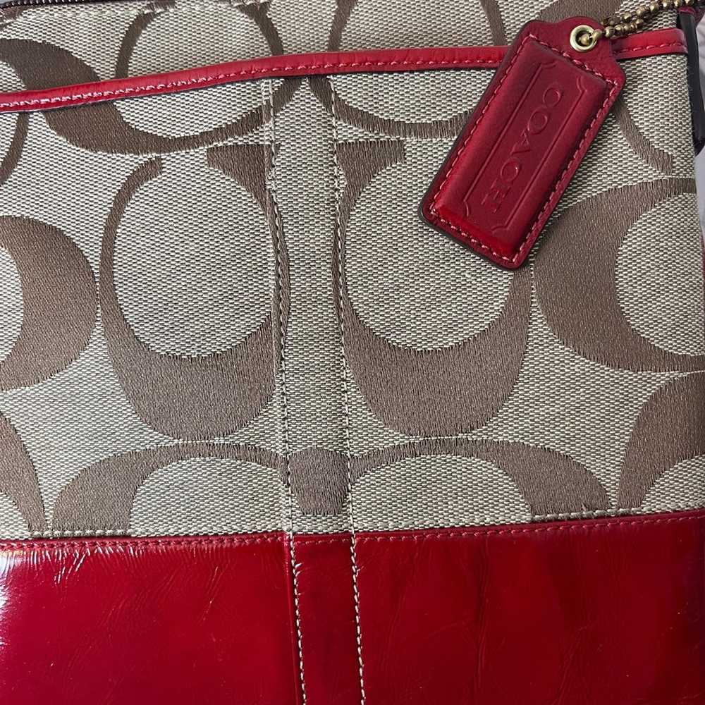 Coach signature C with red patent leather - image 9