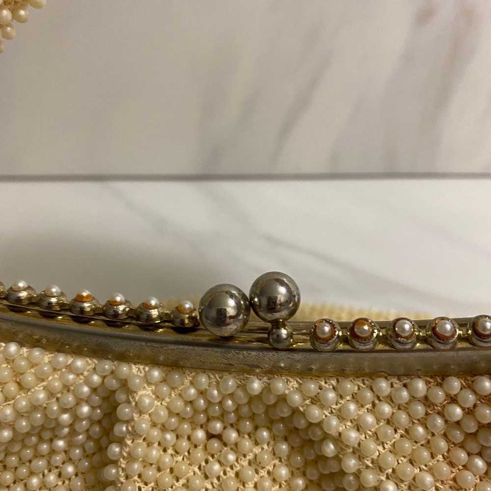 Vintage Corde Bead pearl evening handbag - image 2
