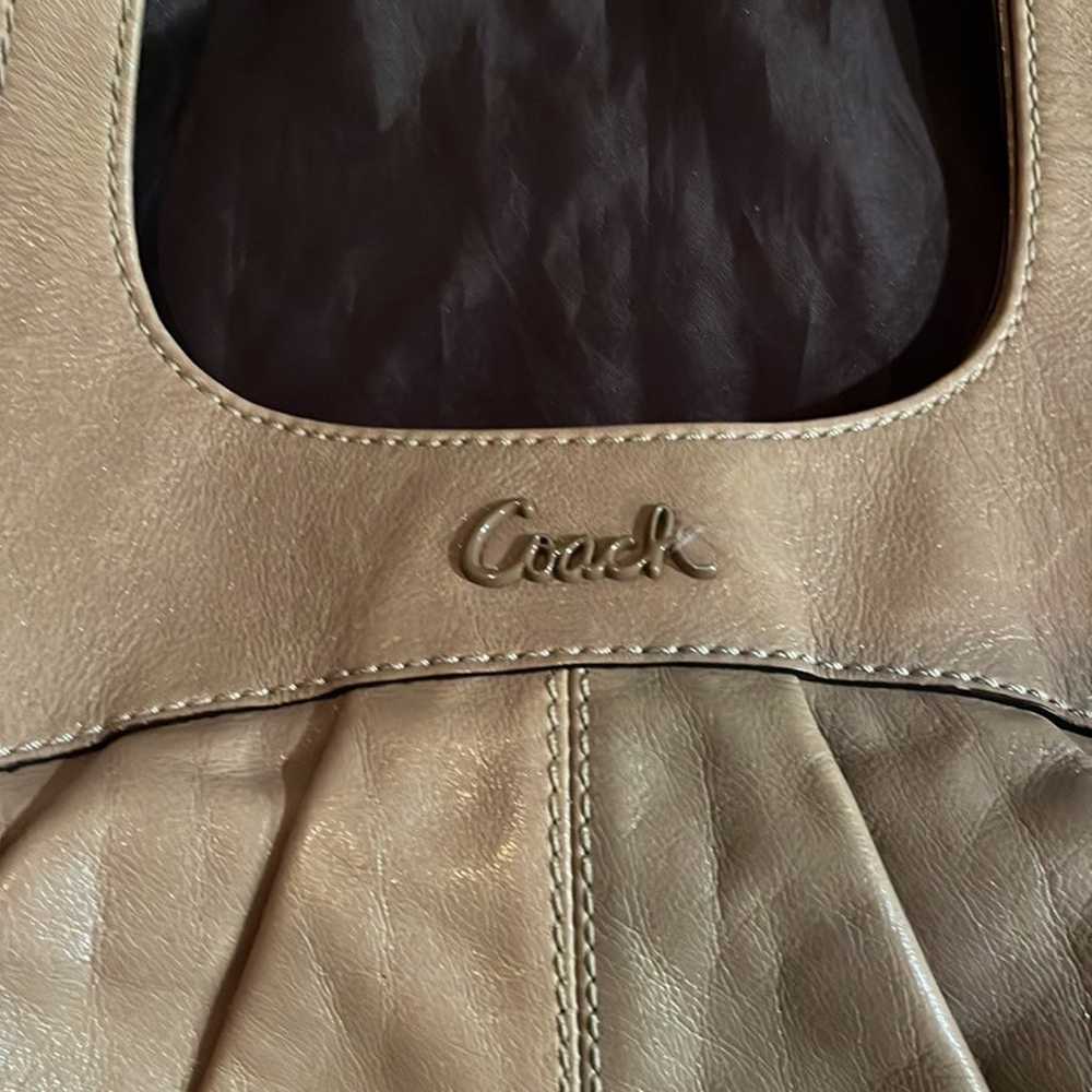 COACH Taupe Smooth Leather Satchel Vintage - image 12