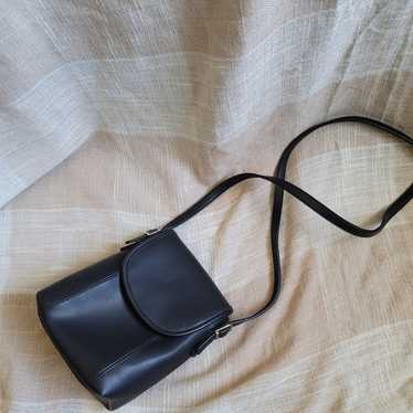 Vintage Black Leather Satchel Bag - image 1