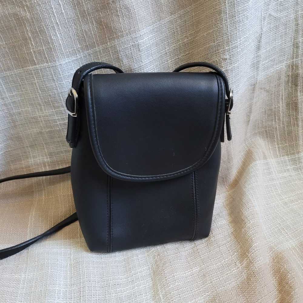 Vintage Black Leather Satchel Bag - image 2