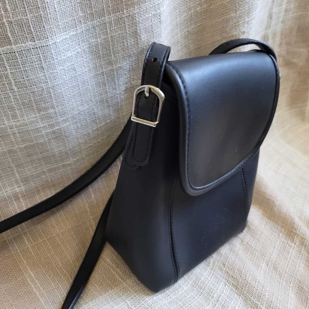 Vintage Black Leather Satchel Bag - image 3