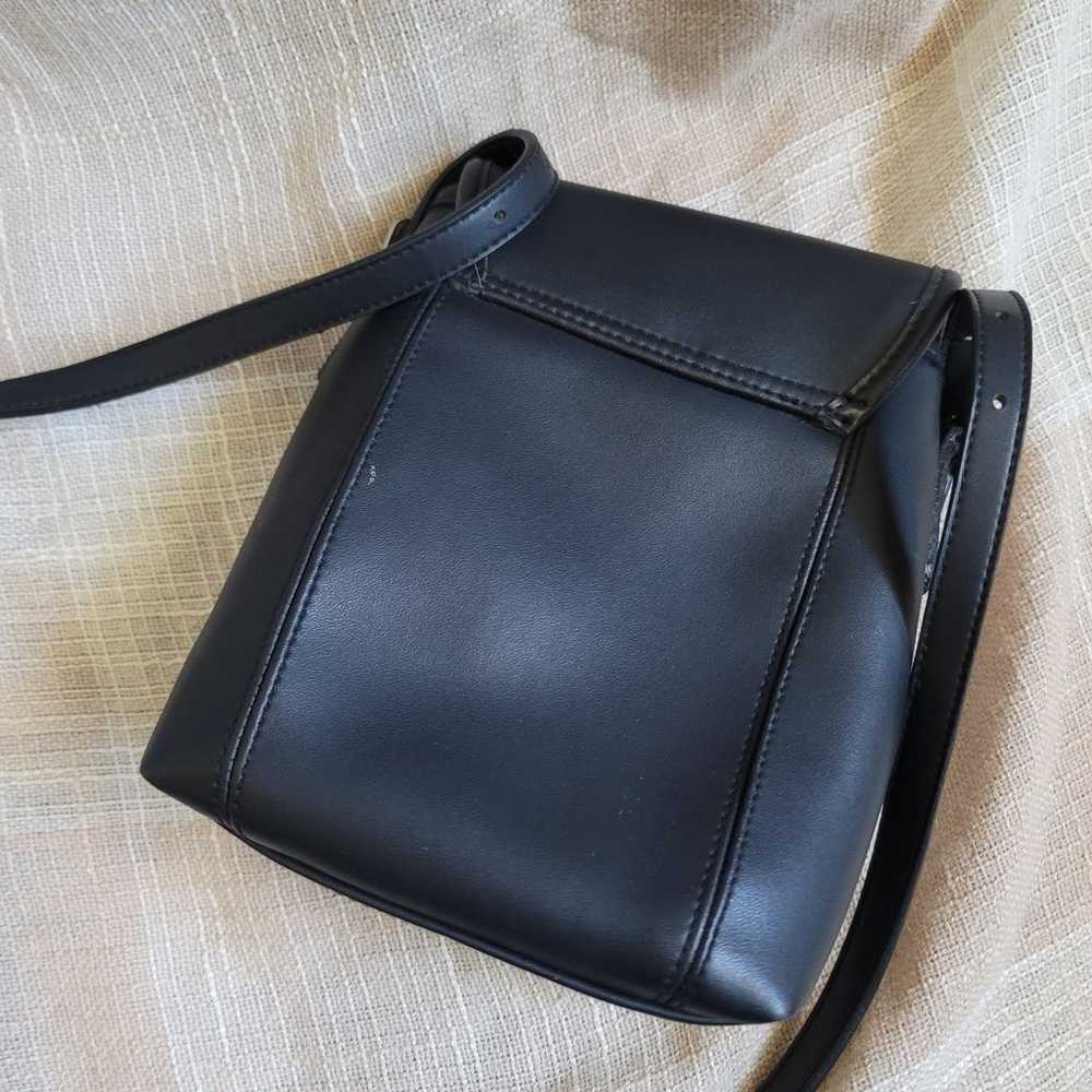 Vintage Black Leather Satchel Bag - image 6