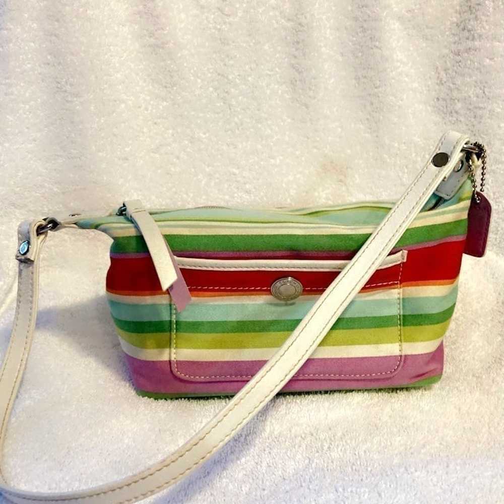 RARE VINTAGE COACH F40494 HAMPTON STRIPED WEEKEND… - image 5