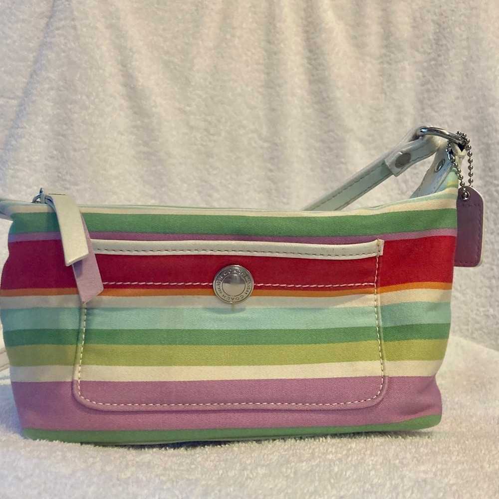 RARE VINTAGE COACH F40494 HAMPTON STRIPED WEEKEND… - image 9