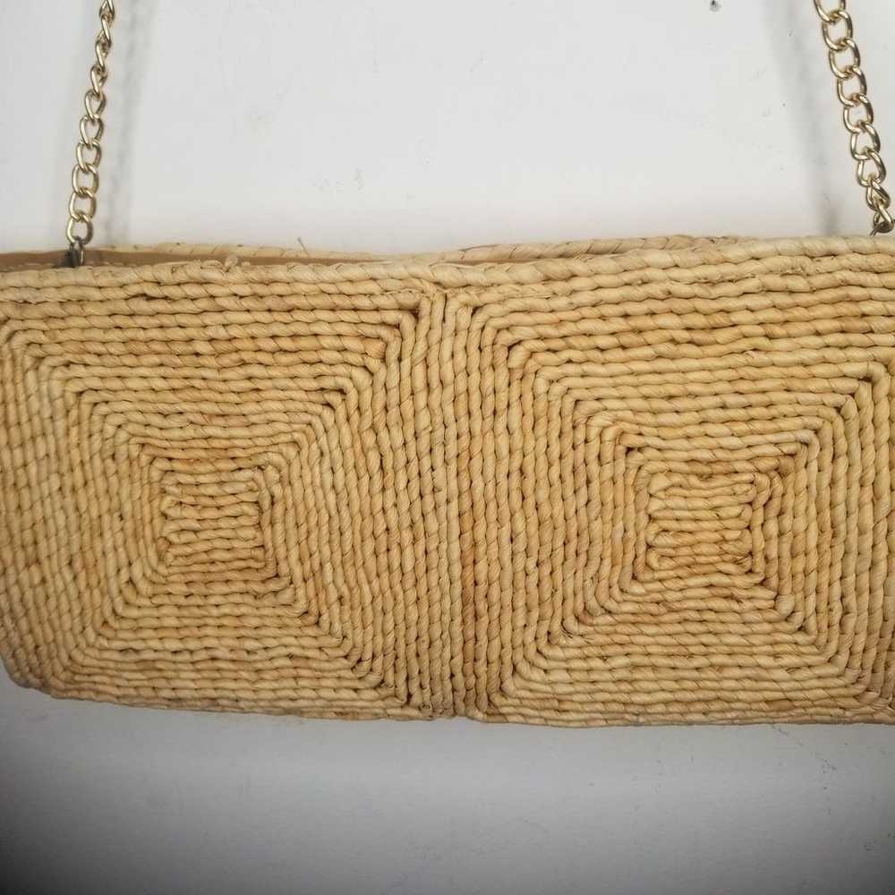 Vintage Mister Ernest woven straw bagette chain s… - image 3