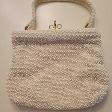 VINTAGE LUMURED CORDE BEAD HANDBAG - image 1