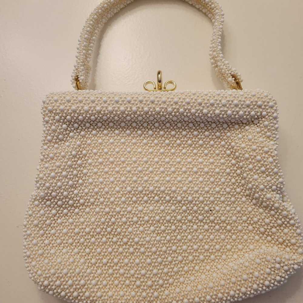 VINTAGE LUMURED CORDE BEAD HANDBAG - image 2