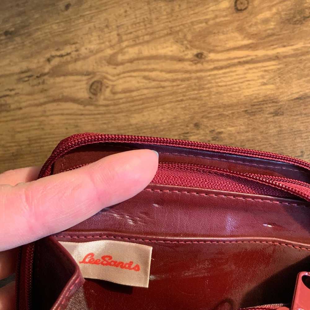 Vintage Red Eel Skin Handbag & Wallet Set - image 12
