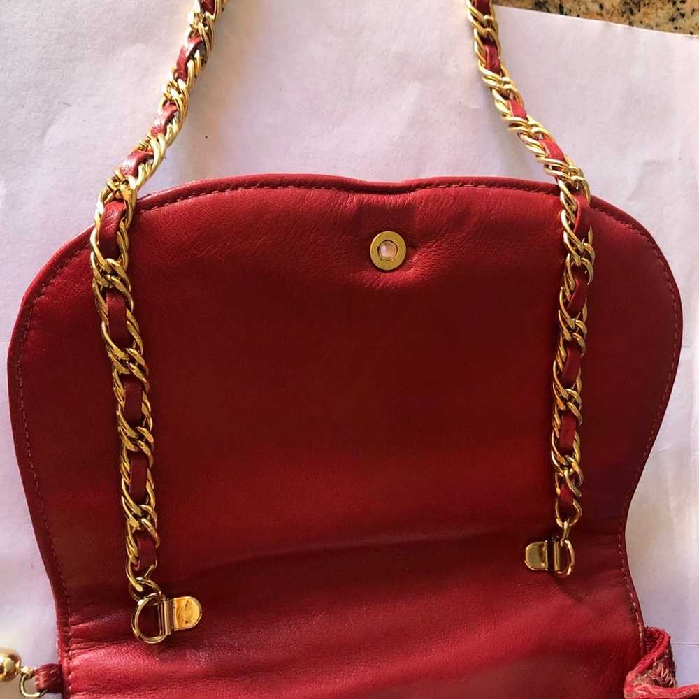 Varon Handbags vintage red snakeskin leather cros… - image 6