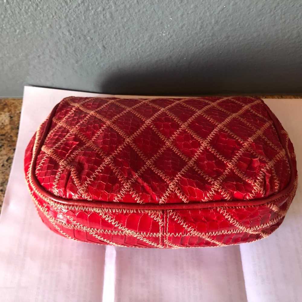 Varon Handbags vintage red snakeskin leather cros… - image 8