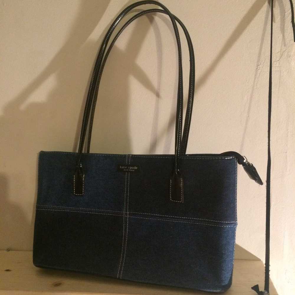 Vintage kate spade denim patchwork purse - image 1