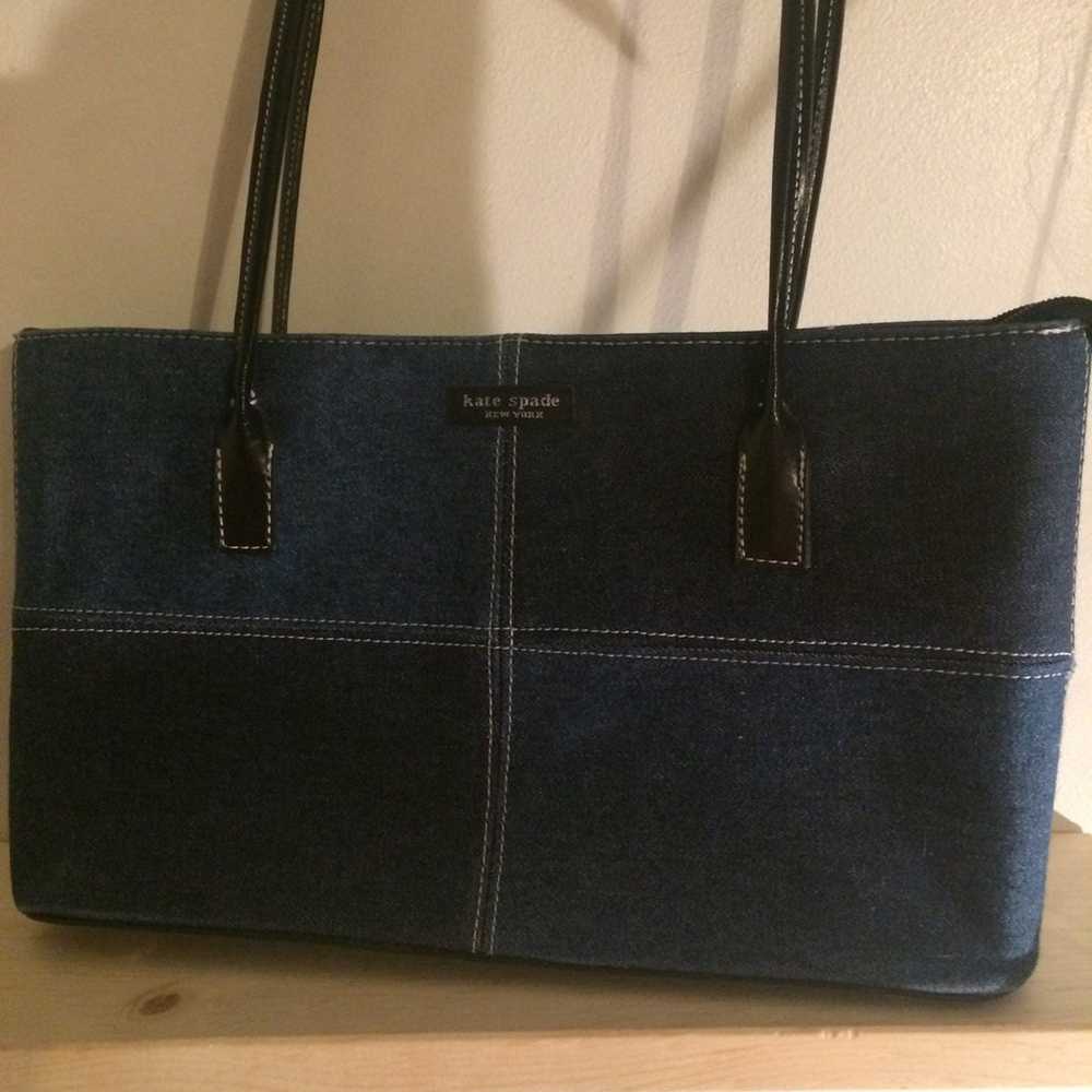 Vintage kate spade denim patchwork purse - image 2