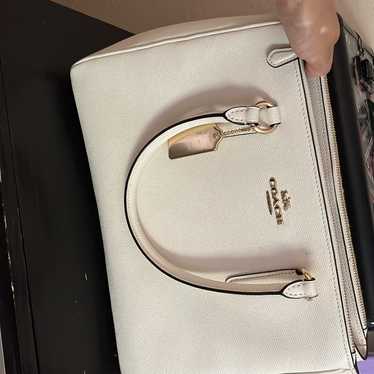 Coach white leather purse