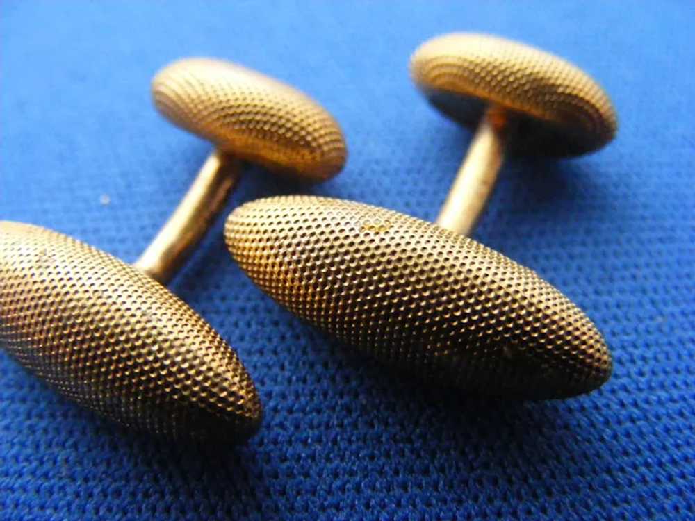 Late Victorian 14K Cufflinks Dimpled Textured 3/4… - image 3