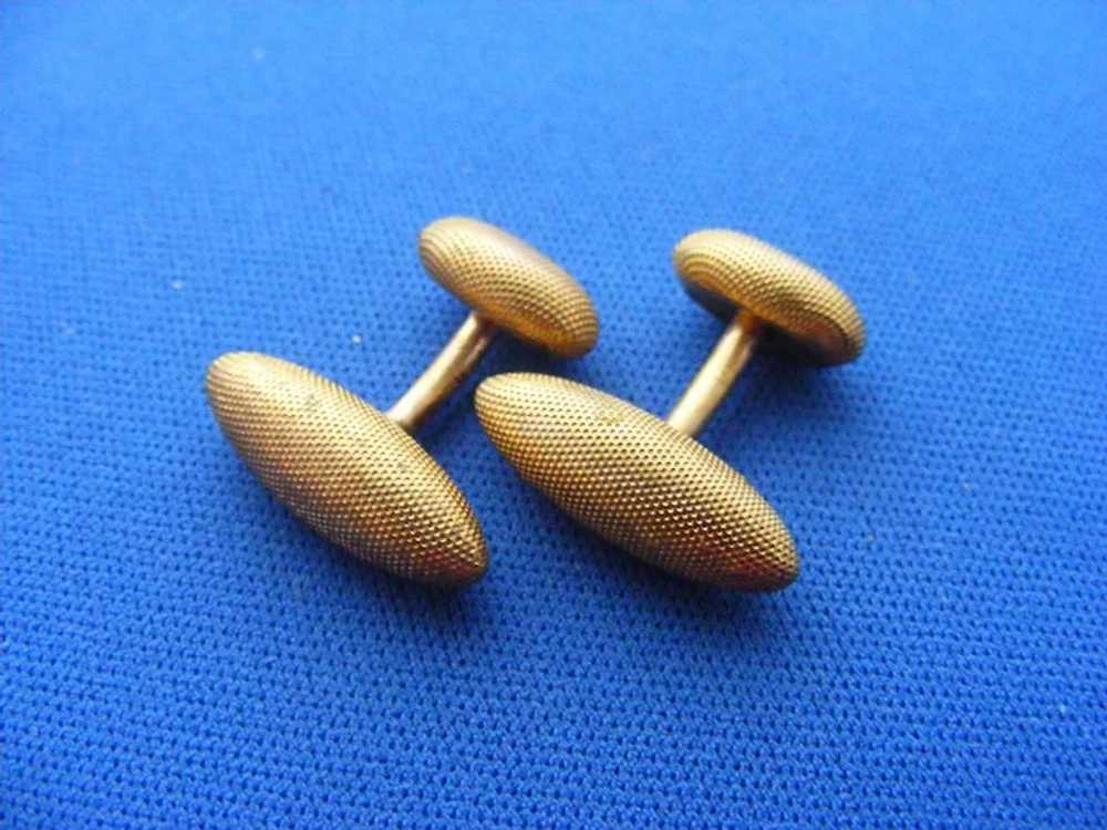 Late Victorian 14K Cufflinks Dimpled Textured 3/4… - image 4