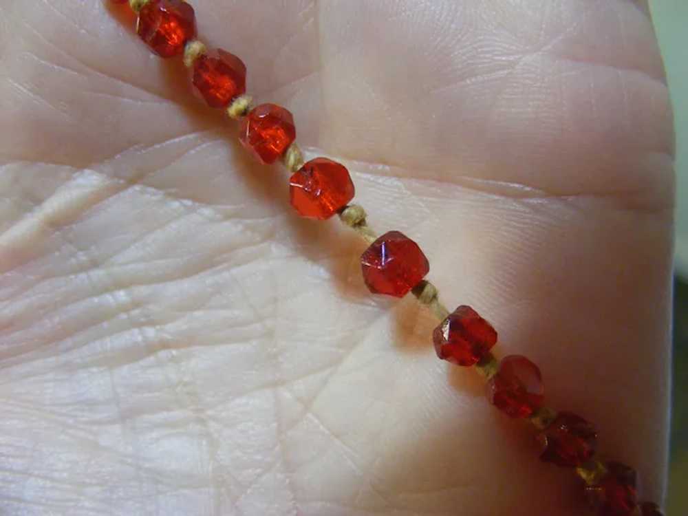 20s Flapper Beads Red Crystal Beads Knotted Teard… - image 3