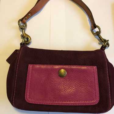 Vintage Coach Deep Plum Suede Hobo Bag