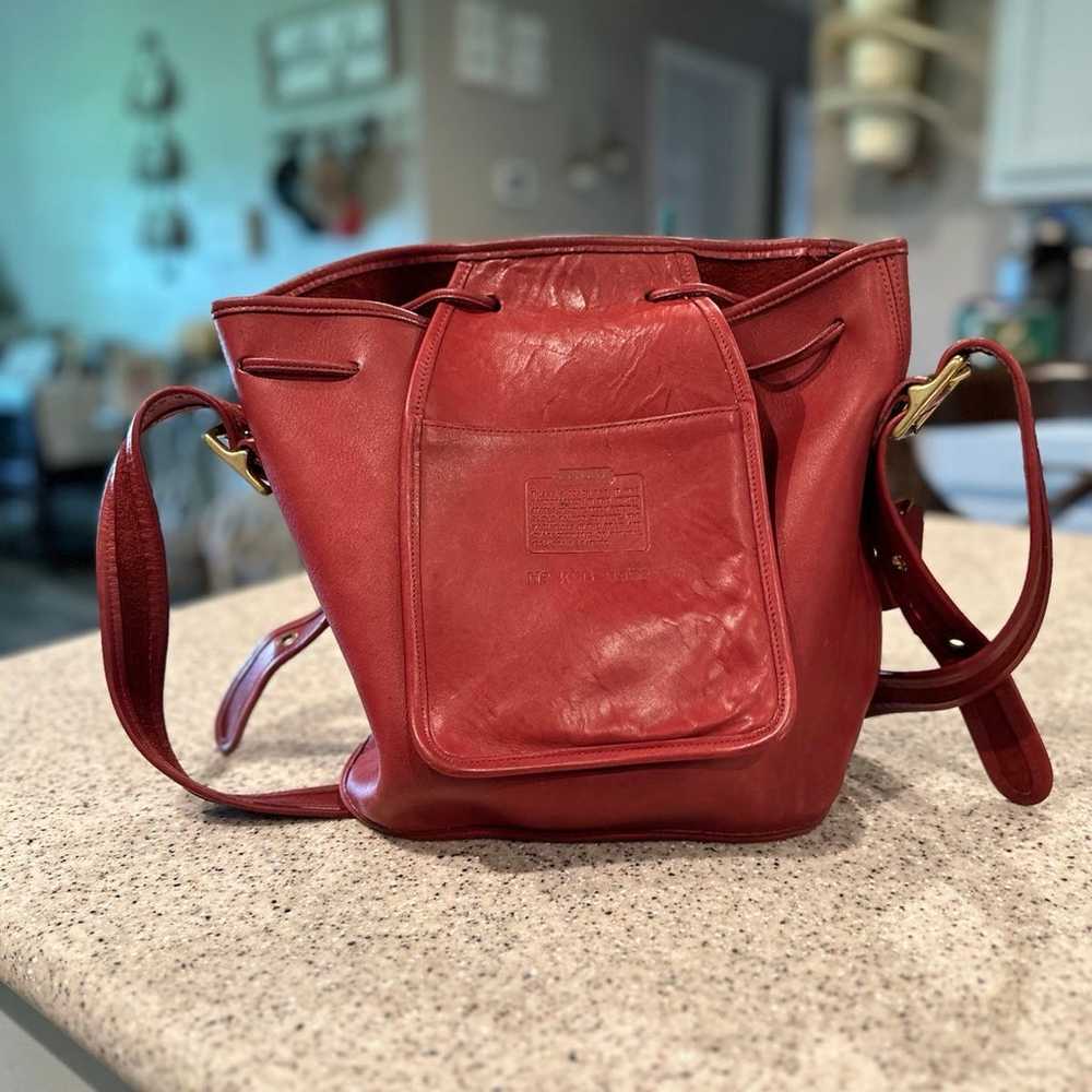 Coach Red Leather Tote Vintage - image 2