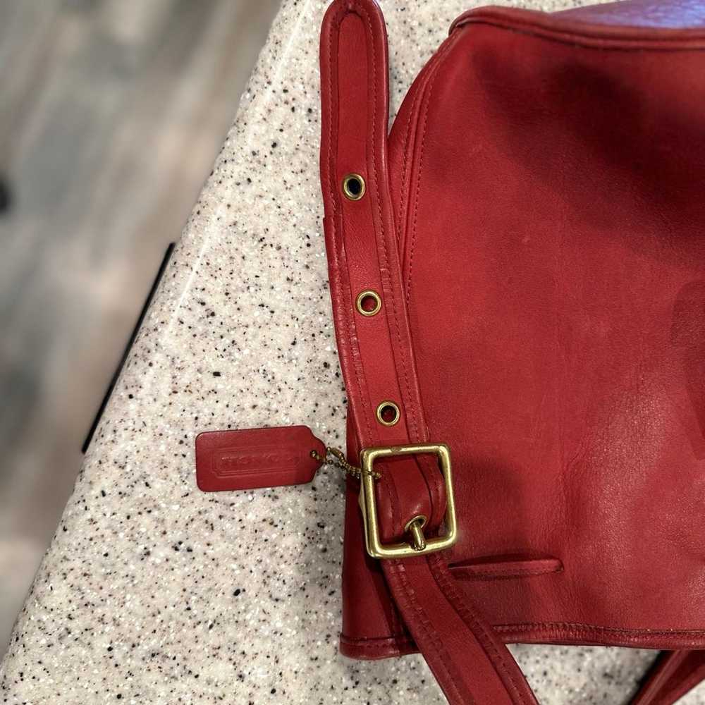 Coach Red Leather Tote Vintage - image 4