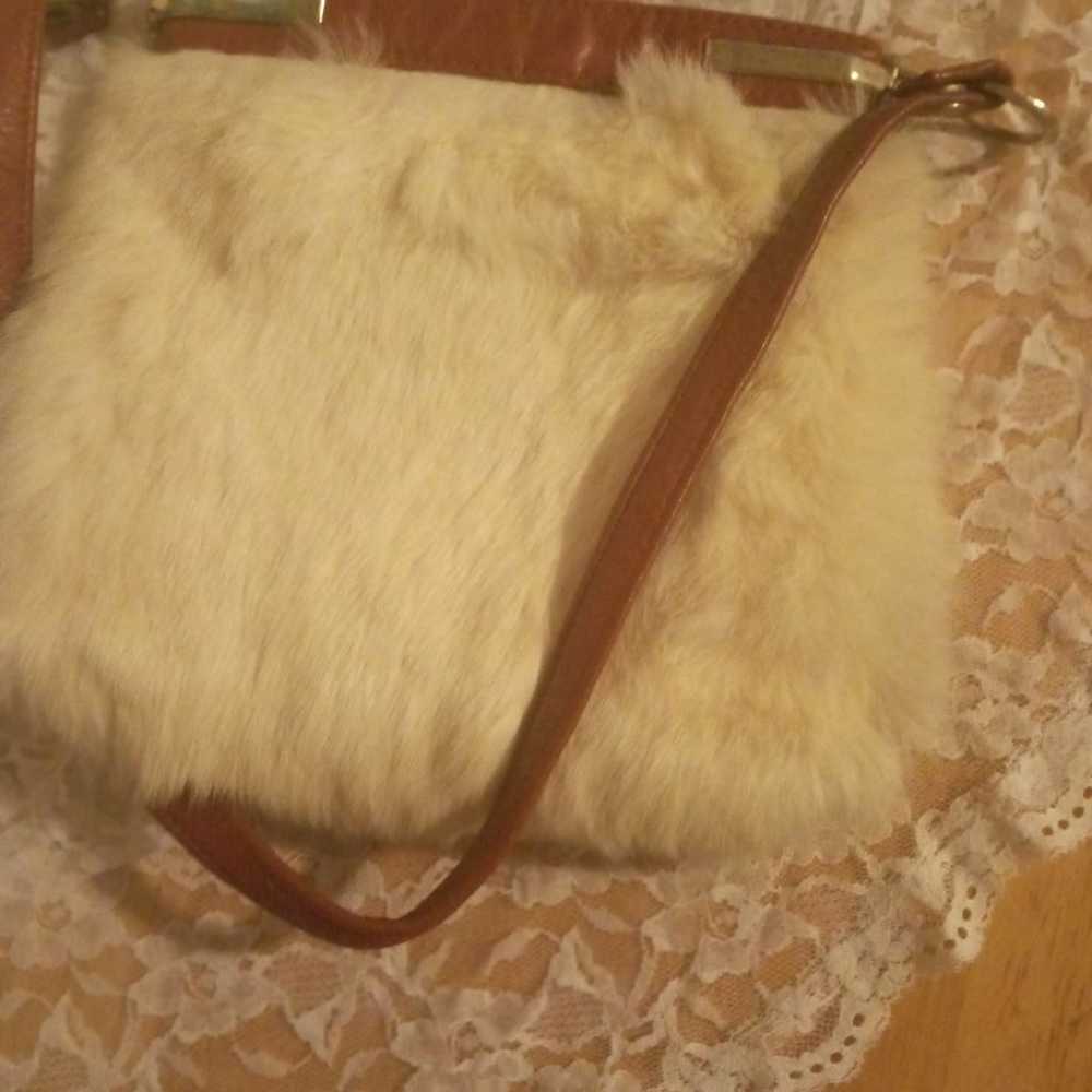 Vintage Leather And Real Fur Purse - image 2