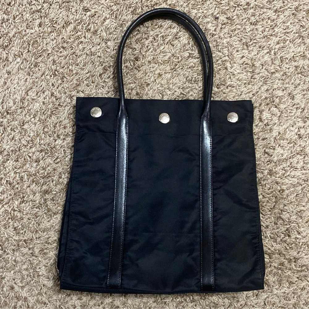Prada Black Nylon and Leather Tote Bag - image 2